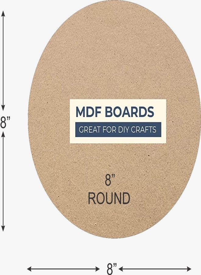 MAYUMI Canvas 6 Pieces Round MDF Boards for Art and Craft, MDF Sheets for Craft Work, DIY MDF Cutouts (8in X 8in) - Image 2